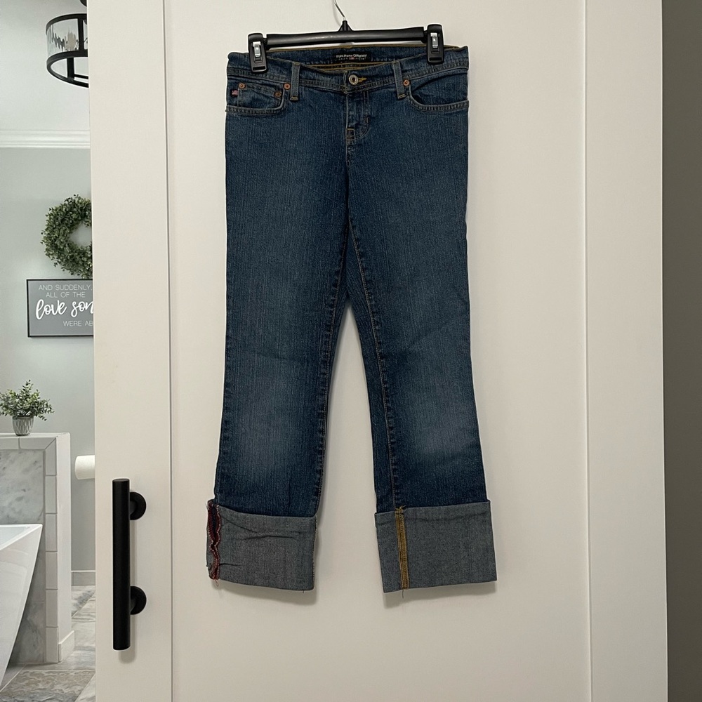 Polo Jeans Company Blue Ankle Cropped Jeans with Folded Cuffs